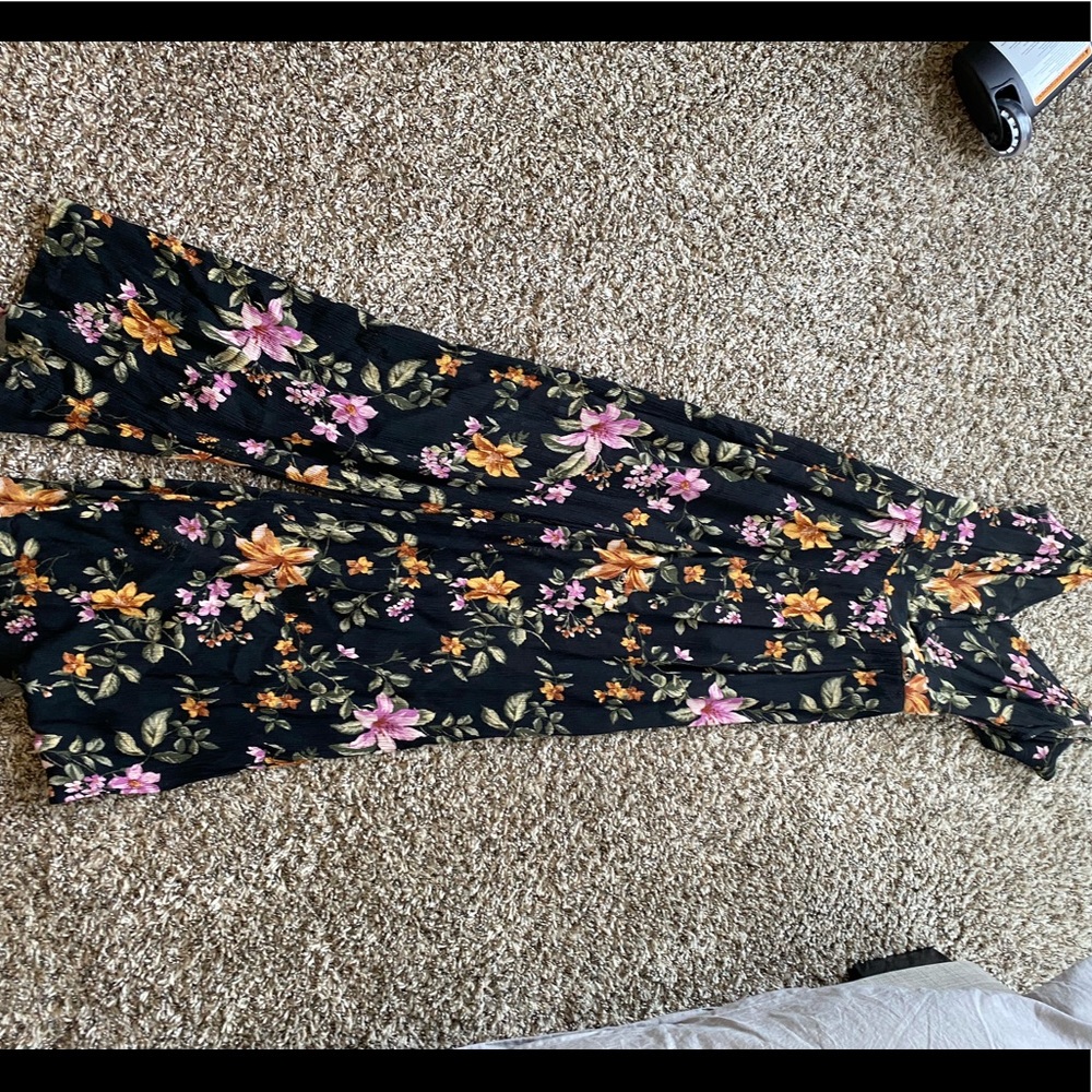 American Eagle Wide Leg Floral Jumpsuit